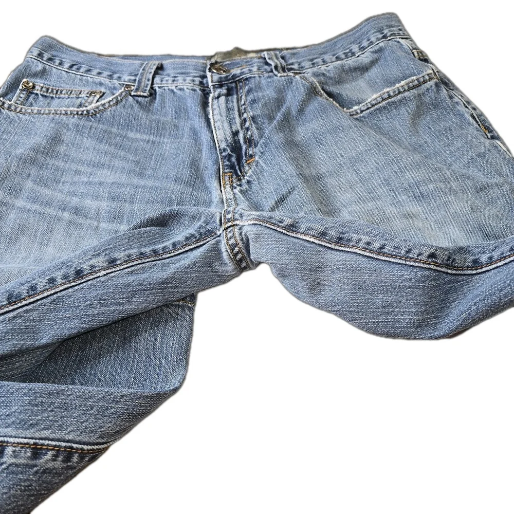 American Rag Low Rise Bootcut Jeans 33x30 Blue Y2K Denim Distressed As Is